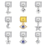 Hot-selling single hook Italian modular bracelet with heart pendant, DIY stretchable titanium steel watchband chain Hot-selling single hook Italian modular bracelet with heart pendant, DIY stretchable titanium steel watchband chain