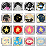 Stainless Steel Welding Drip Oil DIY Bracelet Italian Module Bracelet Round Starry Sky Pattern Elastic Bracelet Stainless Steel Welding Drip Oil DIY Bracelet Italian Module Bracelet Round Starry Sky Pattern Elastic Bracelet