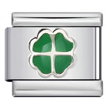 Color Dripping Oil Clover Module Bracelet Stainless Steel Stamping Pattern DIY Elastic Bracelet Accessories Wholesale Color Dripping Oil Clover Module Bracelet Stainless Steel Stamping Pattern DIY Elastic Bracelet Accessories Wholesale