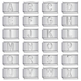 Italian Stainless Steel Silver Raised 26 Letter DIY Module Bracelet with Free Splicing Elastic Watch Strap Italian Stainless Steel Silver Raised 26 Letter DIY Module Bracelet with Free Splicing Elastic Watch Strap