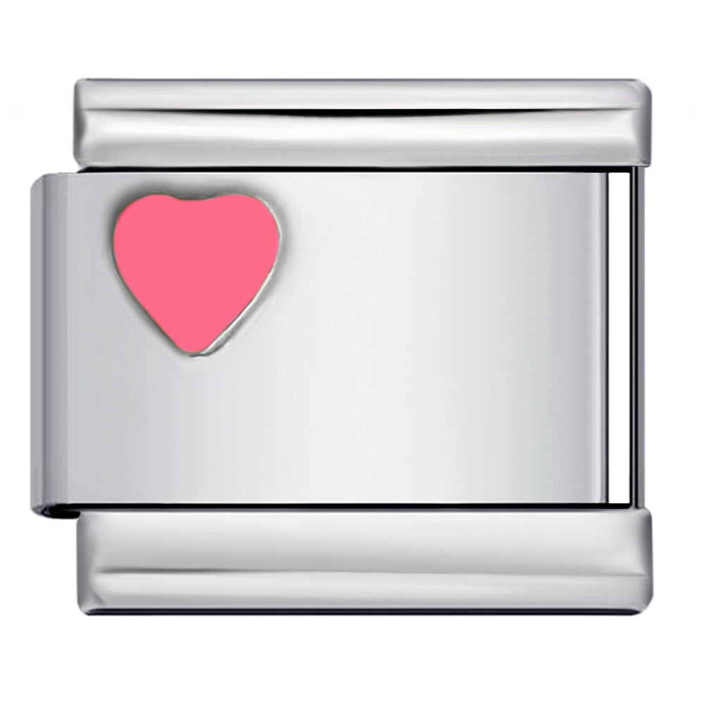 Gold and Silver Stamping Pattern Italian Module Bracelet Titanium Steel Drip Oil DIY Splicing Bracelet Wholesale Gold and Silver Stamping Pattern Italian Module Bracelet Titanium Steel Drip Oil DIY Splicing Bracelet Wholesale