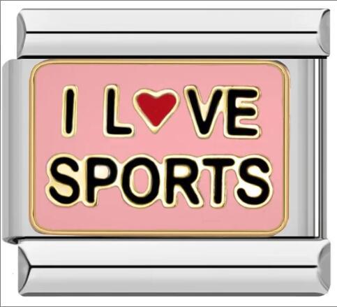 Sports Series DIY Stainless Steel Italian Module Bracelet Welding Pattern Personalized Elastic Splicing Bracelet Sports Series DIY Stainless Steel Italian Module Bracelet Welding Pattern Personalized Elastic Splicing Bracelet