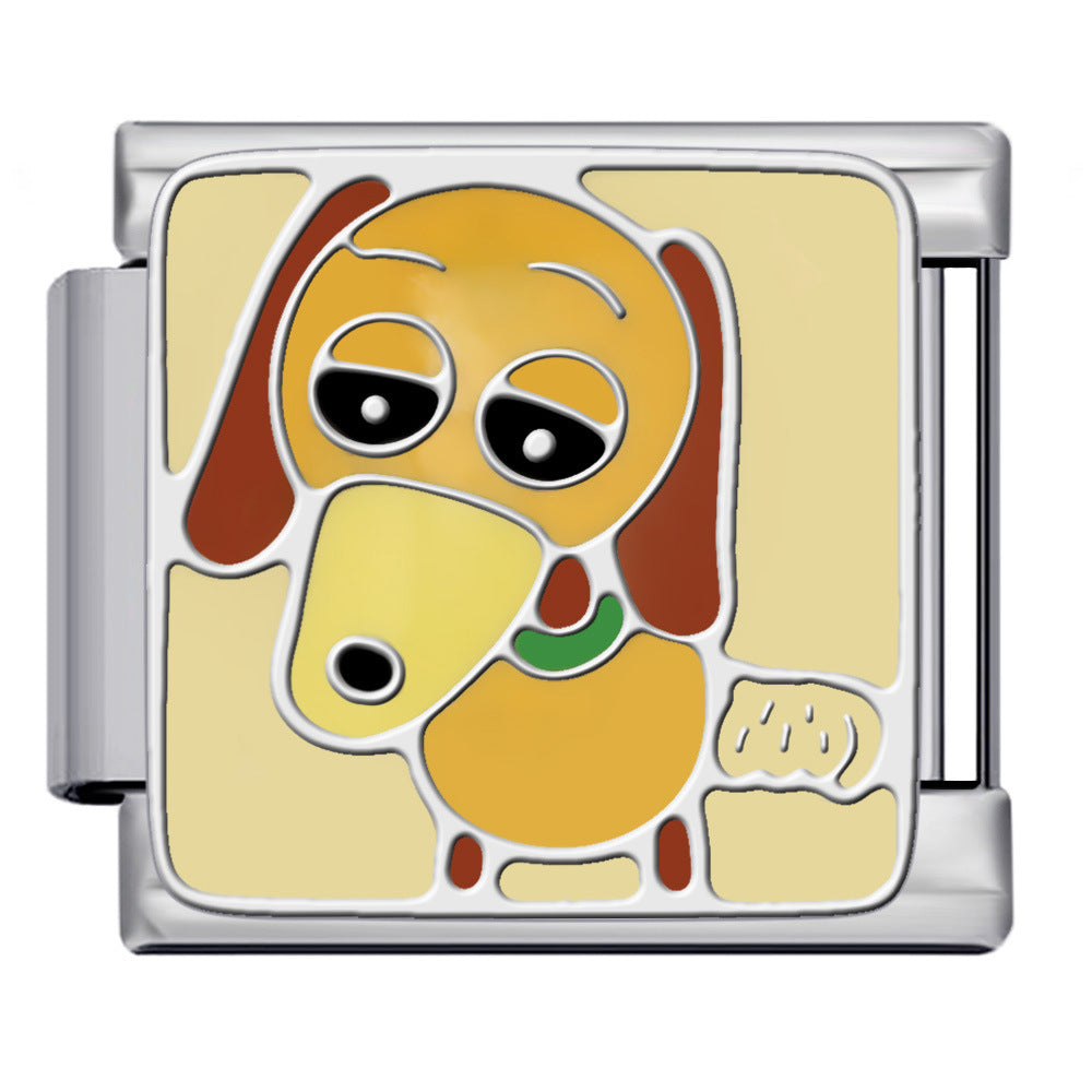 New Titanium Steel Welded Cartoon Italian Modular Bracelet Fashion DIY Stretch Bangle Splice Strap Chain New Titanium Steel Welded Cartoon Italian Modular Bracelet Fashion DIY Stretch Bangle Splice Strap Chain