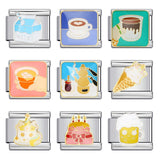 Gourmet Series Italian Module Bracelet Titanium Steel Welding Drip Oil Cartoon Pattern DIY Elastic Splicing Bracelet Gourmet Series Italian Module Bracelet Titanium Steel Welding Drip Oil Cartoon Pattern DIY Elastic Splicing Bracelet