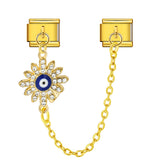 New Gold and Silver Devil's Eye Hook Chain Bracelet Stainless Steel DIY Elastic Italian Module Bracelet New Gold and Silver Devil's Eye Hook Chain Bracelet Stainless Steel DIY Elastic Italian Module Bracelet