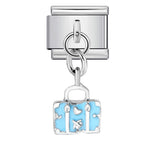 Elliptical Pendant Butterfly Titanium Steel Drip Oil DIY Italian Module Bracelet, Single Hook Splicing Elastic Bracelet Elliptical Pendant Butterfly Titanium Steel Drip Oil DIY Italian Module Bracelet, Single Hook Splicing Elastic Bracelet