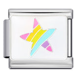 Gold and Silver Bottom Colorful Pattern Italian Module Bracelet Titanium Steel Welding Drip Oil DIY Bracelet Girlfriend Gift for Girls Gold and Silver Bottom Colorful Pattern Italian Module Bracelet Titanium Steel Welding Drip Oil DIY Bracelet Girlfriend Gift for Girls