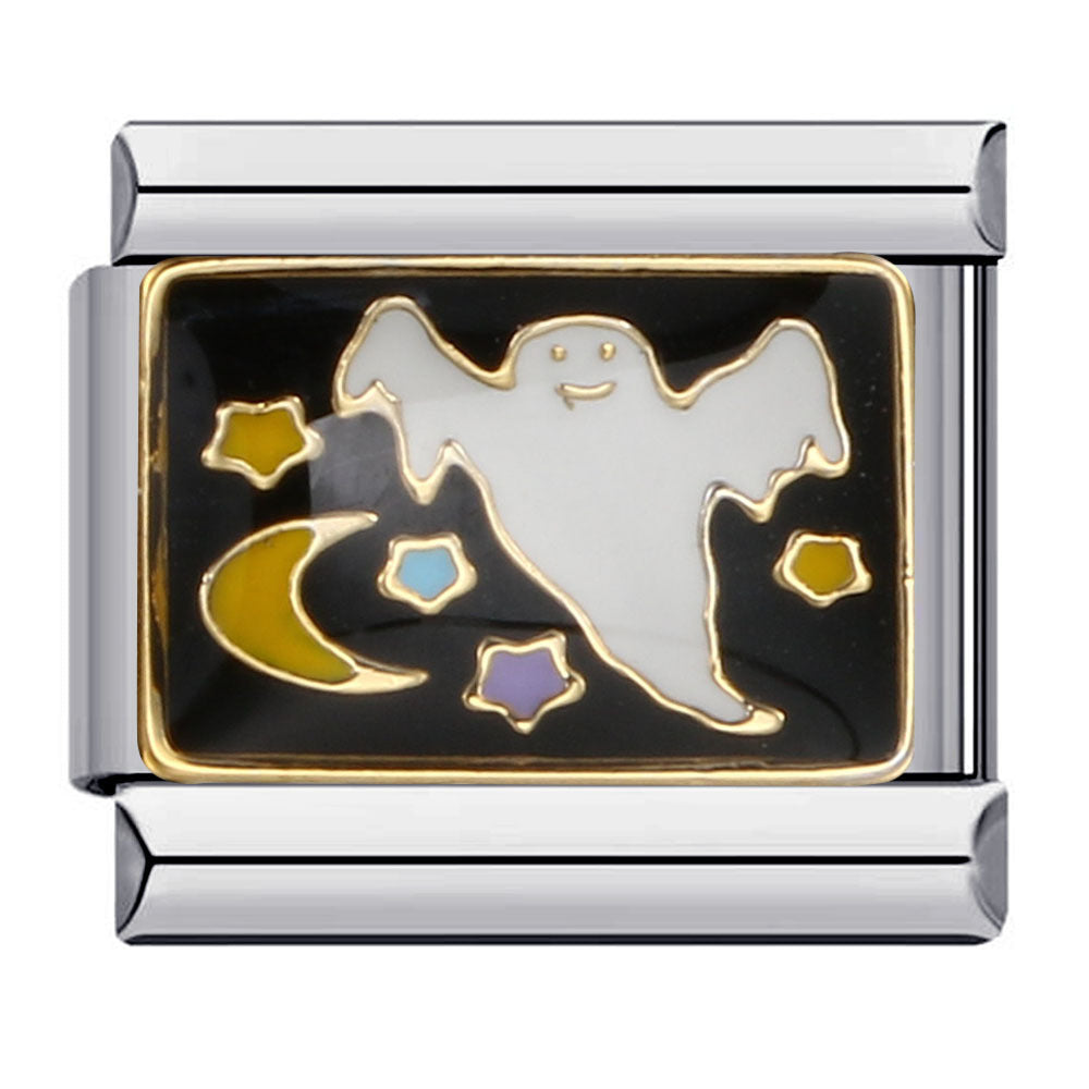 European and American Popular Halloween Module Bracelet with Titanium Steel Welding and Oil Dripping Dark Pattern Italian Modular European and American Popular Halloween Module Bracelet with Titanium Steel Welding and Oil Dripping Dark Pattern Italian Modular