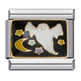 European and American Popular Halloween Module Bracelet with Titanium Steel Welding and Oil Dripping Dark Pattern Italian Modular European and American Popular Halloween Module Bracelet with Titanium Steel Welding and Oil Dripping Dark Pattern Italian Modular