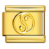 Italian Module Bracelet Titanium Steel All Gold Stamping Pattern DIY Italian Charm Bracelet Italian Module Bracelet Titanium Steel All Gold Stamping Pattern DIY Italian Charm Bracelet