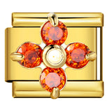 Gold Background Red Series Module Bracelet Accessories, Stainless Steel DIY Free To Match with Italian Charms Handmade Accessories Gold Background Red Series Module Bracelet Accessories, Stainless Steel DIY Free To Match with Italian Charms Handmade Accessories