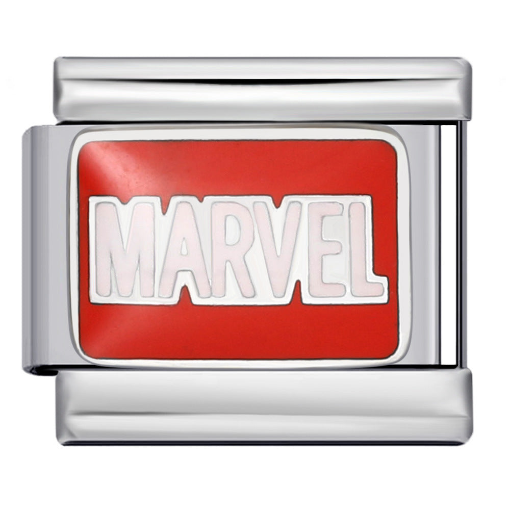 Italian Module Bracelet Anime Cartoon Titanium Steel Welding Gold Plating Drip Oil Pattern DIY Splicing Bracelet Accessories Italian Module Bracelet Anime Cartoon Titanium Steel Welding Gold Plating Drip Oil Pattern DIY Splicing Bracelet Accessories