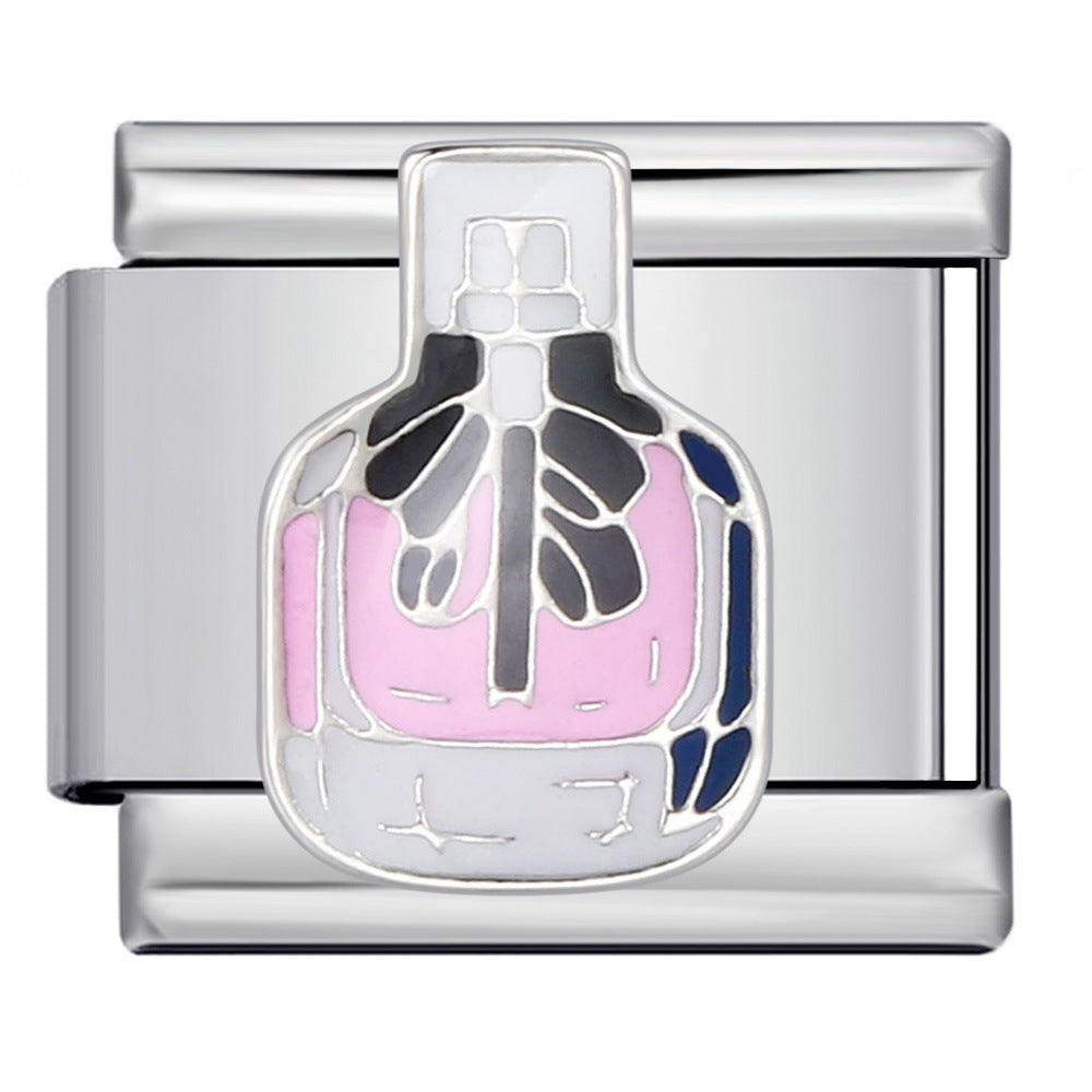 Valentine's Day Gift Perfume Lipstick Italian Module Bracelet Titanium Steel Gold Plated Welding DIY Watch Band Chain Bracelet Valentine's Day Gift Perfume Lipstick Italian Module Bracelet Titanium Steel Gold Plated Welding DIY Watch Band Chain Bracelet