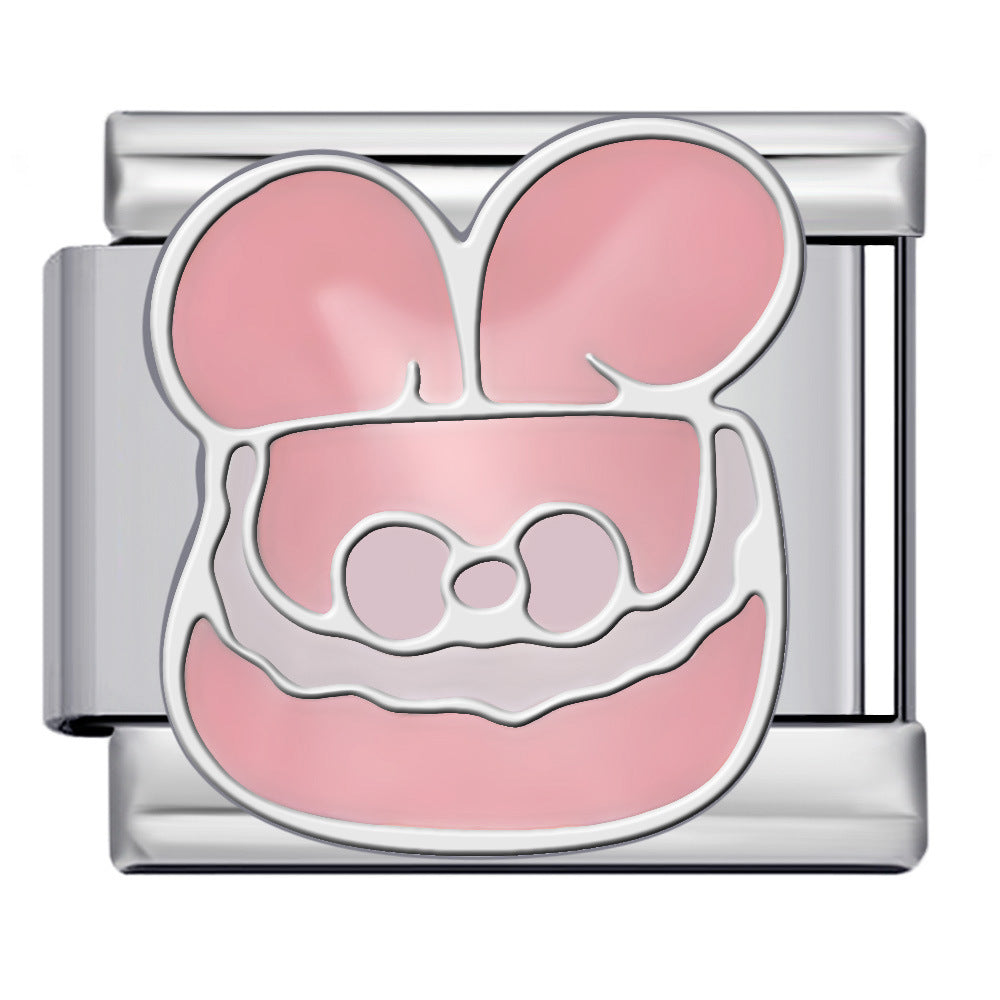 Cute Cartoon Character Series Titanium Steel Welding Drip Oil DIY Bracelet Italian Module Bracelet Accessories Wholesale Cute Cartoon Character Series Titanium Steel Welding Drip Oil DIY Bracelet Italian Module Bracelet Accessories Wholesale