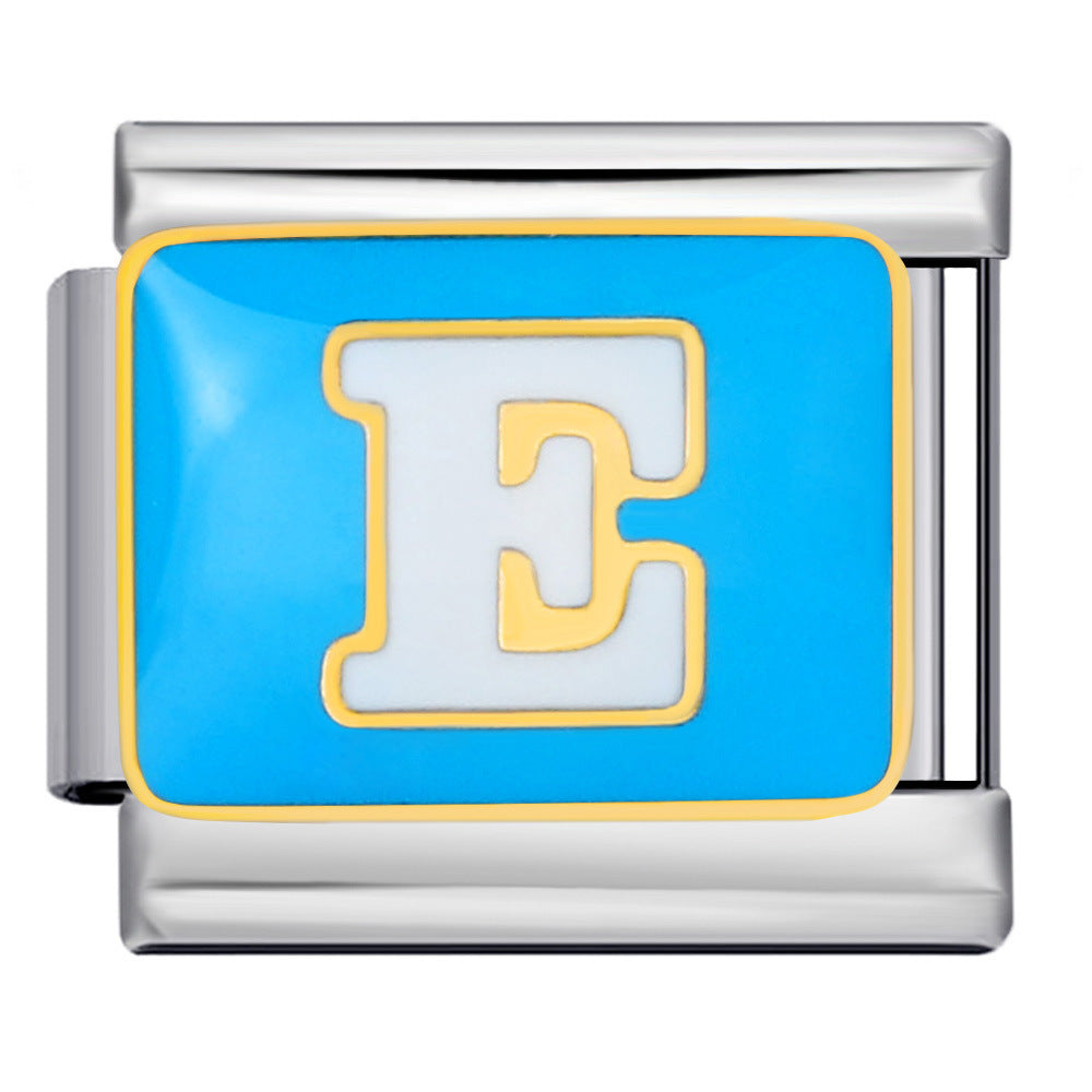 New Color Drip Oil Letter Italian Module Bracelet Titanium Steel Welding DIY Elastic Splicing Fashion Bracelet New Color Drip Oil Letter Italian Module Bracelet Titanium Steel Welding DIY Elastic Splicing Fashion Bracelet