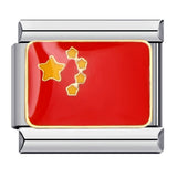 Flag, National Flag, Italian Module, Bracelet, Stainless Steel, Gold-plated, Oil Dripping, Welding Pattern, DIY Bracelet Wholesale Flag, National Flag, Italian Module, Bracelet, Stainless Steel, Gold-plated, Oil Dripping, Welding Pattern, DIY Bracelet Wholesale