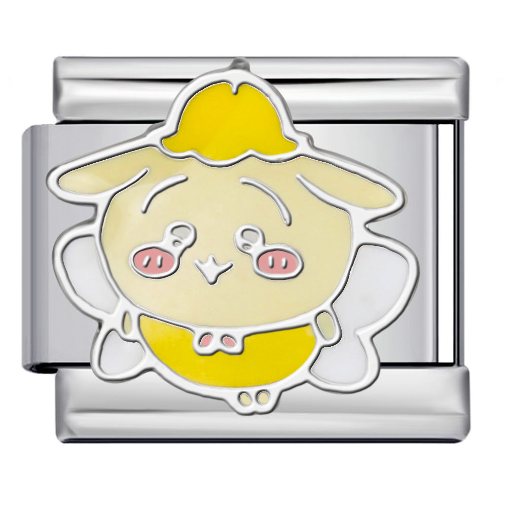 Titanium Steel Welding Drip Oil DIY Italian Module Bracelet Cute Cartoon Pattern Best Friend Girl Birthday Gift Titanium Steel Welding Drip Oil DIY Italian Module Bracelet Cute Cartoon Pattern Best Friend Girl Birthday Gift