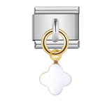 Single Silver Bottom Flower Pendant Italian Module Bracelet Stainless Steel Gold Plated Drip Oil DIY Hook Bracelet Single Silver Bottom Flower Pendant Italian Module Bracelet Stainless Steel Gold Plated Drip Oil DIY Hook Bracelet