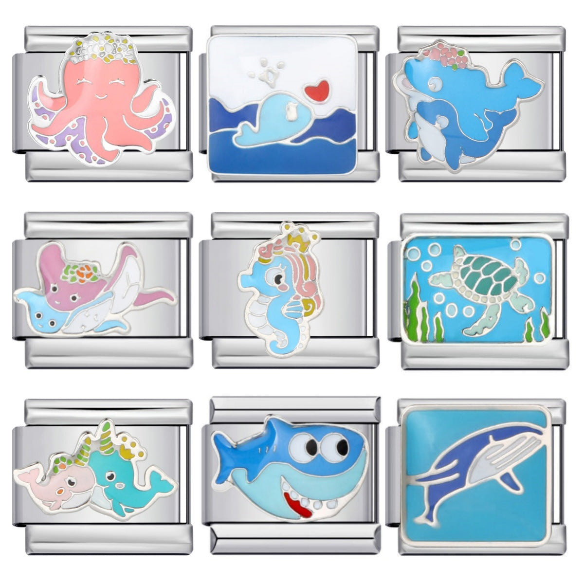 New Haima Dolphin Italian Module Bracelet Stainless Steel Welding DIY Elastic Strap Chain Wholesale New Haima Dolphin Italian Module Bracelet Stainless Steel Welding DIY Elastic Strap Chain Wholesale