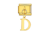 Gold Simplified Letter Italian Module Bracelet Stainless Steel Handmade Hook DIY Splicing Assembly Bracelet Gold Simplified Letter Italian Module Bracelet Stainless Steel Handmade Hook DIY Splicing Assembly Bracelet