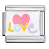 Romantic Valentine's Day Sweet Series Italian Module Bracelet Titanium Steel Welding Drip Oil Pattern DIY Bracelet Romantic Valentine's Day Sweet Series Italian Module Bracelet Titanium Steel Welding Drip Oil Pattern DIY Bracelet