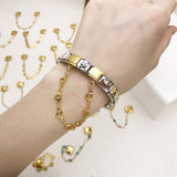 New Stainless Steel Heart-shaped Pendant Italian Module Bracelet with Double Hooks DIY Elastic Splicing Strap Chain New Stainless Steel Heart-shaped Pendant Italian Module Bracelet with Double Hooks DIY Elastic Splicing Strap Chain