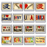 Gold Bottom English Love Italian Module Bracelet Stainless Steel Welding Gold Plating Drip Oil DIY Elastic Bracelet Gold Bottom English Love Italian Module Bracelet Stainless Steel Welding Gold Plating Drip Oil DIY Elastic Bracelet