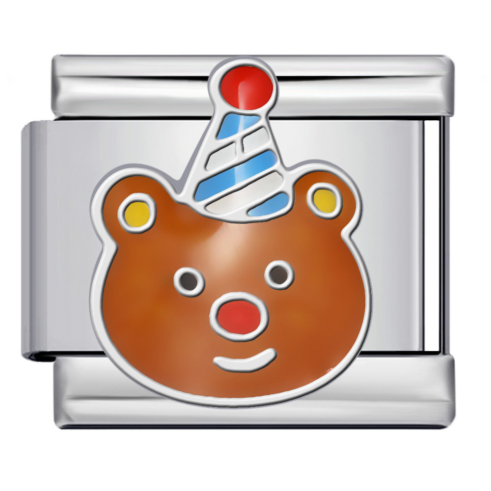 New Cartoon Animation Gold-plated Oil Drop DIY Italian Module Bracelet with Personalized Welding Pattern Stainless Steel Bracelet New Cartoon Animation Gold-plated Oil Drop DIY Italian Module Bracelet with Personalized Welding Pattern Stainless Steel Bracelet