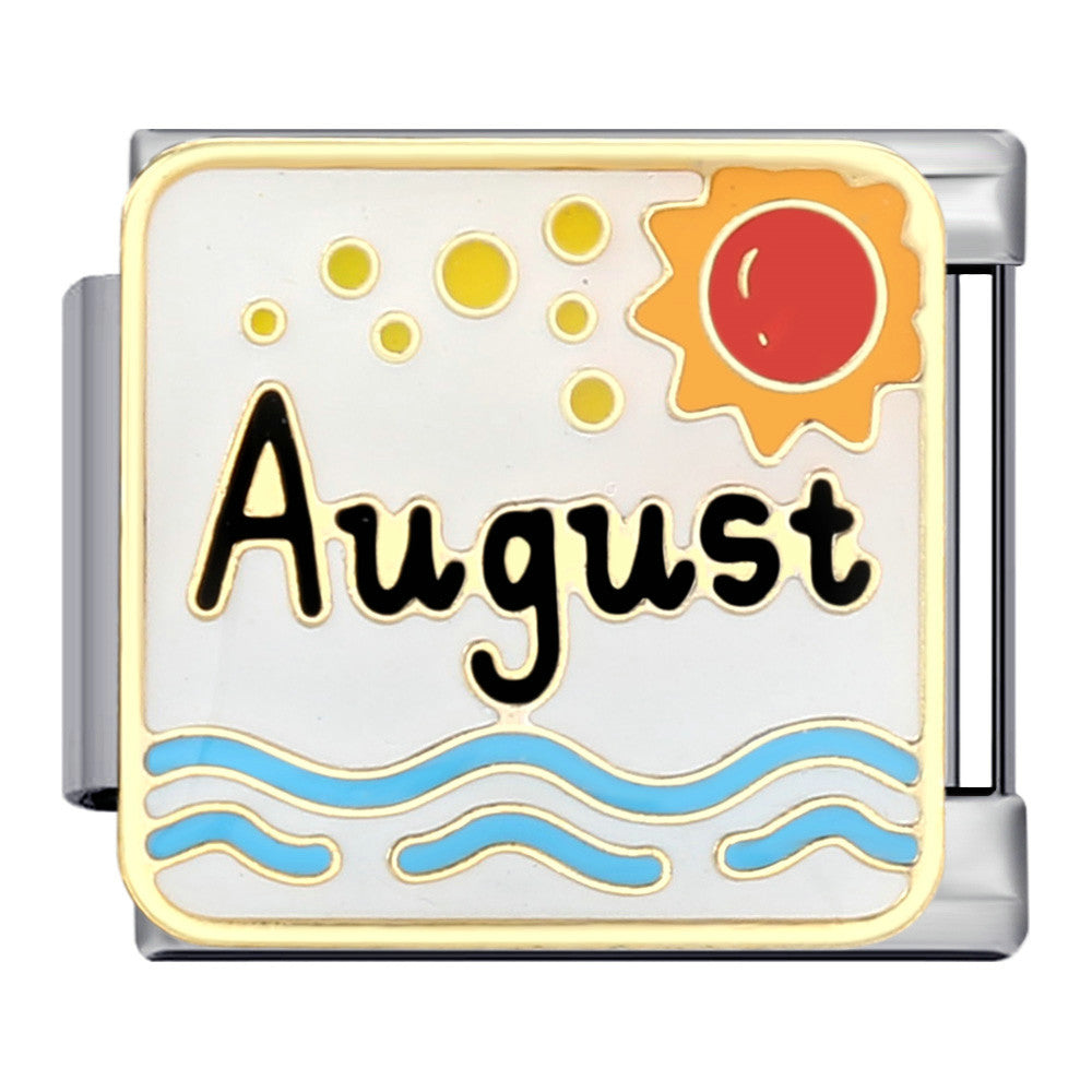 New Month Of The Year Italian Modular Bracelet Titanium Steel Gold Plated Welded Pattern DIY Stretch Splice Watch Band Chain New Month Of The Year Italian Modular Bracelet Titanium Steel Gold Plated Welded Pattern DIY Stretch Splice Watch Band Chain