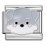 Cute Cartoon Dog Cute Pet Series Titanium Steel Welding Drip Oil DIY Italian Module Bracelet Accessories Cute Cartoon Dog Cute Pet Series Titanium Steel Welding Drip Oil DIY Italian Module Bracelet Accessories