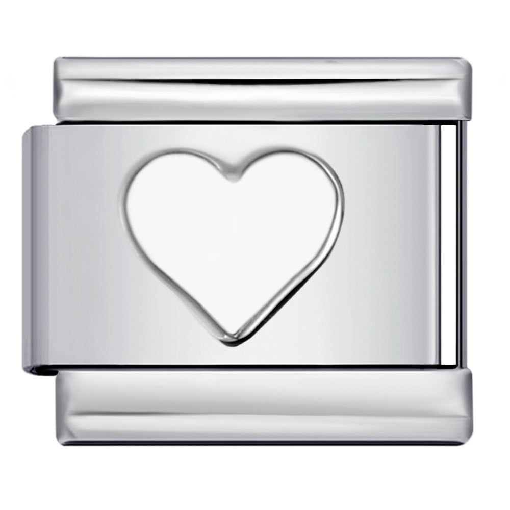 New titanium steel concave convex Arabic numerals DIY Italian module bracelet Italian Module New titanium steel concave convex Arabic numerals DIY Italian module bracelet Italian Module