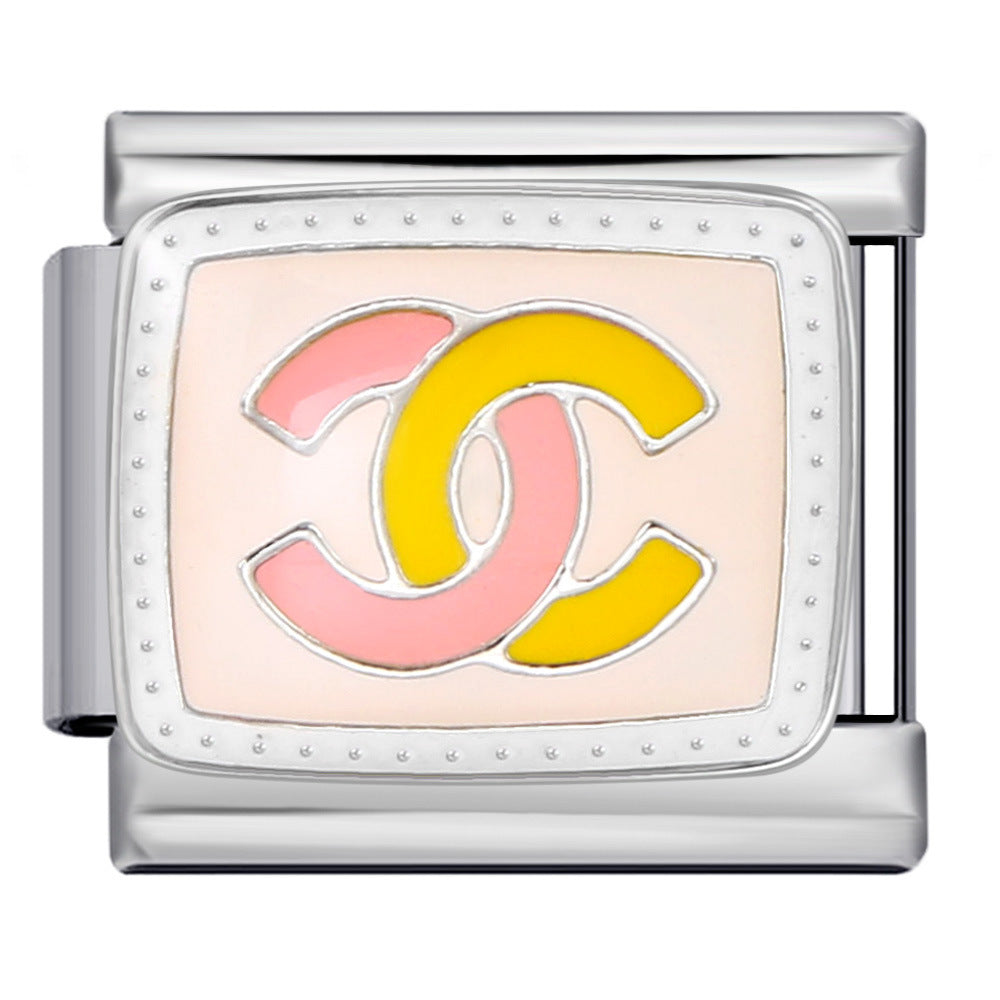 New DIY Italian Modular Bracelet Titanium Steel Gold Plated Welded Pattern Strap Chain Fashion Link Bracelet New DIY Italian Modular Bracelet Titanium Steel Gold Plated Welded Pattern Strap Chain Fashion Link Bracelet