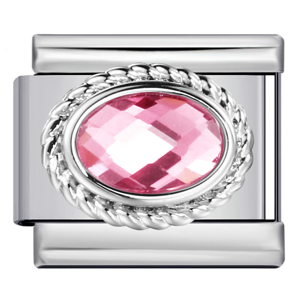 Colorful Zircon Italian Module Bracelet Titanium Steel Welding DIY Elastic Splicing Assembly Bracelet Accessories Wholesale Colorful Zircon Italian Module Bracelet Titanium Steel Welding DIY Elastic Splicing Assembly Bracelet Accessories Wholesale