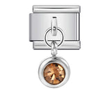 Colorful Birthstone Gold and Silver Base Circular Pendant, Italian Module Bracelet, Titanium Steel Hook, Fashionable and Versatile Bracelet Colorful Birthstone Gold and Silver Base Circular Pendant, Italian Module Bracelet, Titanium Steel Hook, Fashionable and Versatile Bracelet