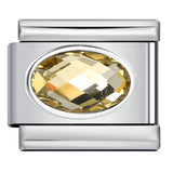 Elliptical Colored Stone Italian Module Bracelet Birthday Stone Stainless Steel DIY Simple and Versatile Bracelet Accessories Elliptical Colored Stone Italian Module Bracelet Birthday Stone Stainless Steel DIY Simple and Versatile Bracelet Accessories