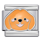 Cute Cartoon Dog Cute Pet Series Titanium Steel Welding Drip Oil DIY Italian Module Bracelet Accessories Cute Cartoon Dog Cute Pet Series Titanium Steel Welding Drip Oil DIY Italian Module Bracelet Accessories