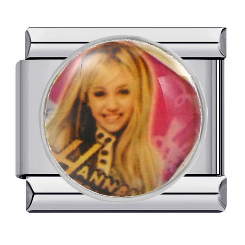 Hot Sale Personalized Titanium Steel Gold-plated Drip Oil Bracelet, DIY Italian Modular Bracelet, Little Girl's Gift. Hot Sale Personalized Titanium Steel Gold-plated Drip Oil Bracelet, DIY Italian Modular Bracelet, Little Girl's Gift.