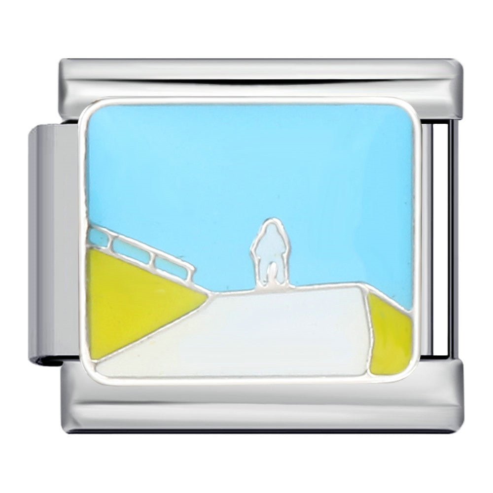 Fresh Illustration Series Italian Module Bracelet Titanium Steel Gold Plated Drip Oil DIY Welding Pattern Strap Chain Fresh Illustration Series Italian Module Bracelet Titanium Steel Gold Plated Drip Oil DIY Welding Pattern Strap Chain