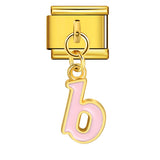 Gold Background, Colorful Oil Dripping Letters, Italian Module Bracelet, Titanium Steel Welded Hook, Fashionable and Simple Wristband Accessory Gold Background, Colorful Oil Dripping Letters, Italian Module Bracelet, Titanium Steel Welded Hook, Fashionable and Simple Wristband Accessory