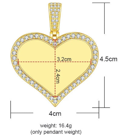 New Micro Inlaid Zircon Heart-shaped Circular Pendant DIY Personalized Picture Photo Making Necklace Birthday Gift New Micro Inlaid Zircon Heart-shaped Circular Pendant DIY Personalized Picture Photo Making Necklace Birthday Gift