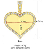 New Micro Inlaid Zircon Heart-shaped Circular Pendant DIY Personalized Picture Photo Making Necklace Birthday Gift New Micro Inlaid Zircon Heart-shaped Circular Pendant DIY Personalized Picture Photo Making Necklace Birthday Gift