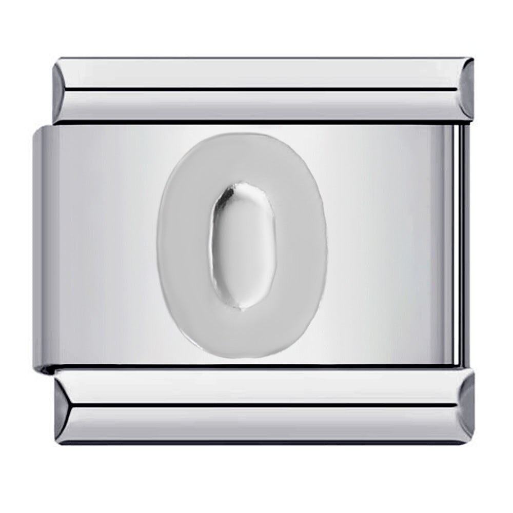 New Titanium Steel Silver Concave Surface 26 English Letters Italian Module Bracelet DIY Strap Chain Accessories Wholesale New Titanium Steel Silver Concave Surface 26 English Letters Italian Module Bracelet DIY Strap Chain Accessories Wholesale