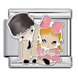 Cartoon Character Italian Module Bracelet Stainless Steel Welding Pattern DIY Elastic Splicing Versatile Bracelet Cartoon Character Italian Module Bracelet Stainless Steel Welding Pattern DIY Elastic Splicing Versatile Bracelet