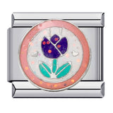 New Flower Series Titanium Steel Bracelet Welding Pattern Drip Oil DIY Italian Module Bracelet Strap Chain Wholesale New Flower Series Titanium Steel Bracelet Welding Pattern Drip Oil DIY Italian Module Bracelet Strap Chain Wholesale