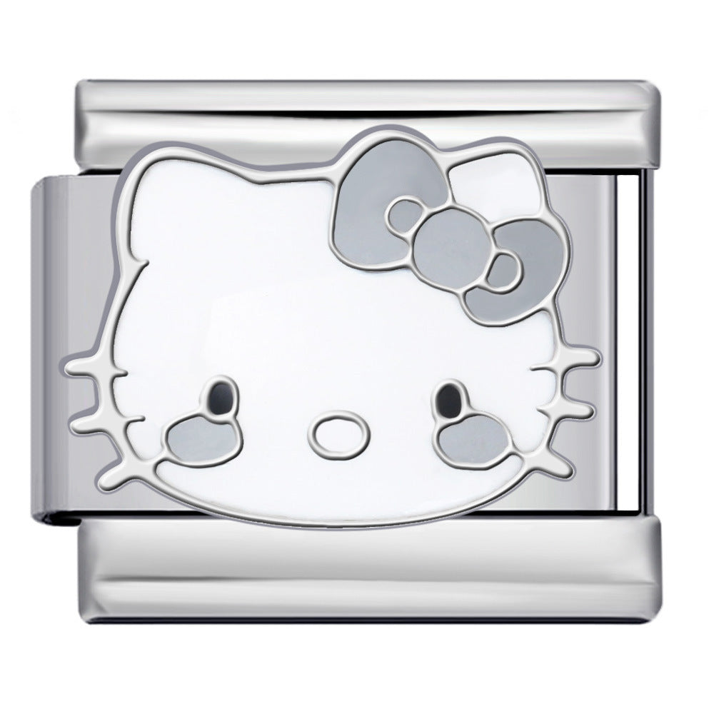 New Cute Cartoon Pattern Italian Module Bracelet Titanium Steel Gold Plated Welding DIY Strap Chain Bracelet New Cute Cartoon Pattern Italian Module Bracelet Titanium Steel Gold Plated Welding DIY Strap Chain Bracelet