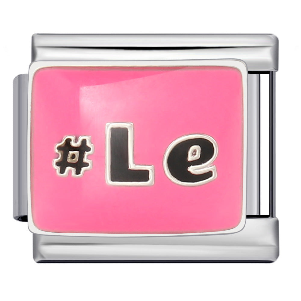 Romantic Pink Italian Modular Bracelet Titanium Steel Welding DIY Charm Bracelet Fairy Gift for Girls Romantic Pink Italian Modular Bracelet Titanium Steel Welding DIY Charm Bracelet Fairy Gift for Girls