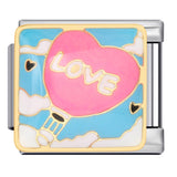 Romantic Valentine's Day Sweet Series Italian Module Bracelet Titanium Steel Welding Drip Oil Pattern DIY Bracelet Romantic Valentine's Day Sweet Series Italian Module Bracelet Titanium Steel Welding Drip Oil Pattern DIY Bracelet