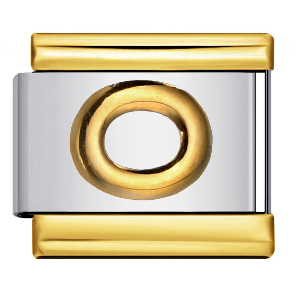 Gold Package Silver Convex Letter Italian Module Bracelet Stainless Steel DIY Elastic Splicing Strap Chain Wholesale Gold Package Silver Convex Letter Italian Module Bracelet Stainless Steel DIY Elastic Splicing Strap Chain Wholesale