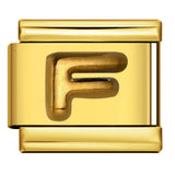 Golden Convex Letter Series Italian Module Bracelet Titanium Steel Stamping DIY Elastic Splicing Bracelet Accessories Golden Convex Letter Series Italian Module Bracelet Titanium Steel Stamping DIY Elastic Splicing Bracelet Accessories