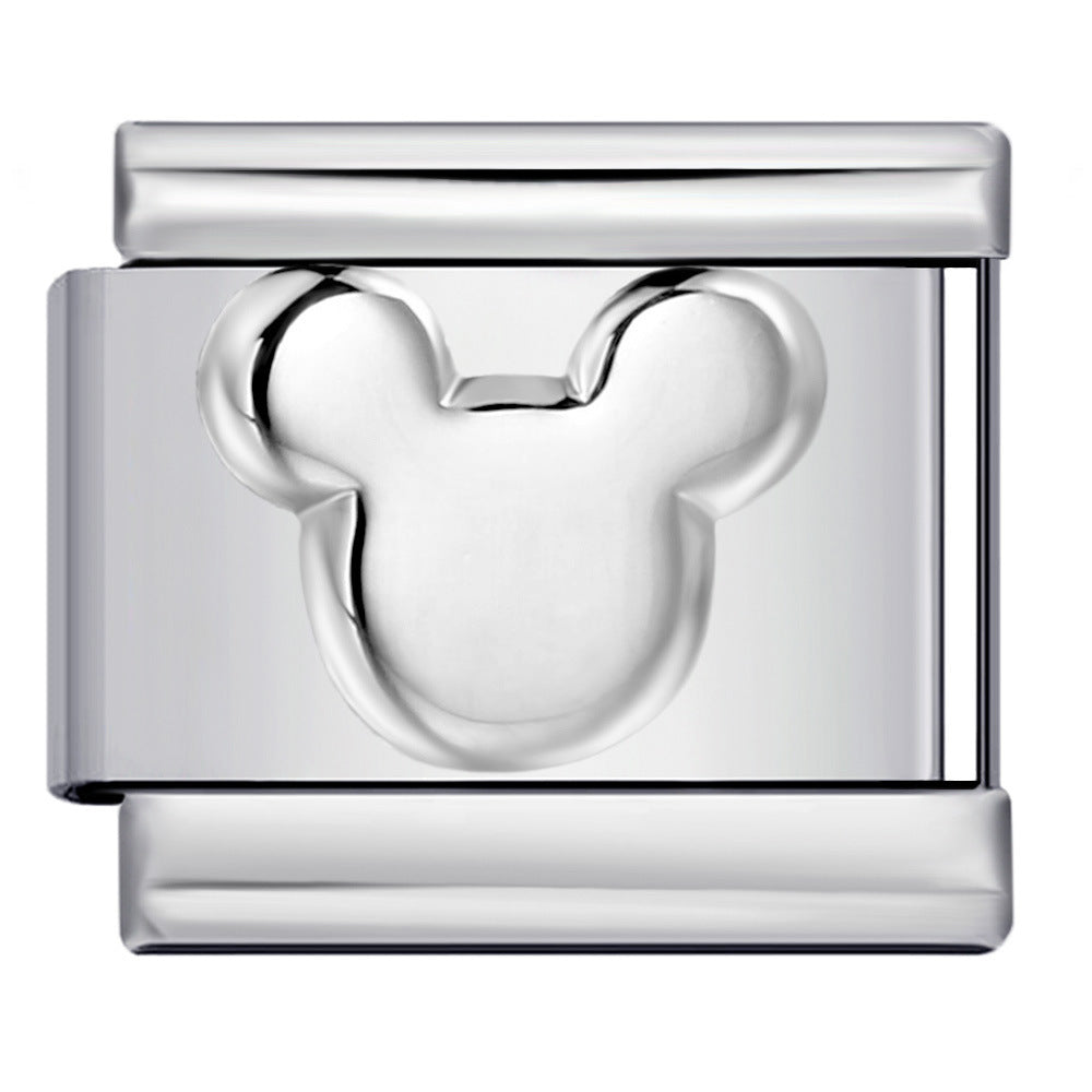 Convex Silver Stamping Pattern Italian Module Bracelet DIY Titanium Steel Bracelet Italian Charms Convex Silver Stamping Pattern Italian Module Bracelet DIY Titanium Steel Bracelet Italian Charms